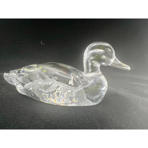 FENTON Clear Glass Duck Mallard Figurine - Picture 4 of 4